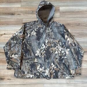 Vtg hodgman mossy oak rain jacket size large